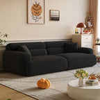 Modish Solid Color Stain Resistant Standard Sofa in Black/Light Gray/Coffee with 2 Pillows, Available in 4-seater/5 Person/3-seater