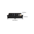Contemporary Modern Solid Color Stain Resistant Standard Sofa/Loveseat/Single Sofa in Midnight Black, Seats 3/Seats 4/2-seater with 2 Pillows