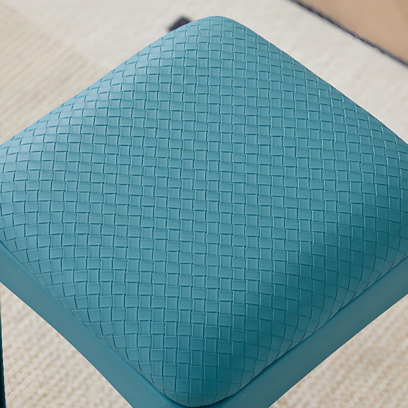 Minimalist Backless Stool with Upholstered Seat and Synthetic Material Frame