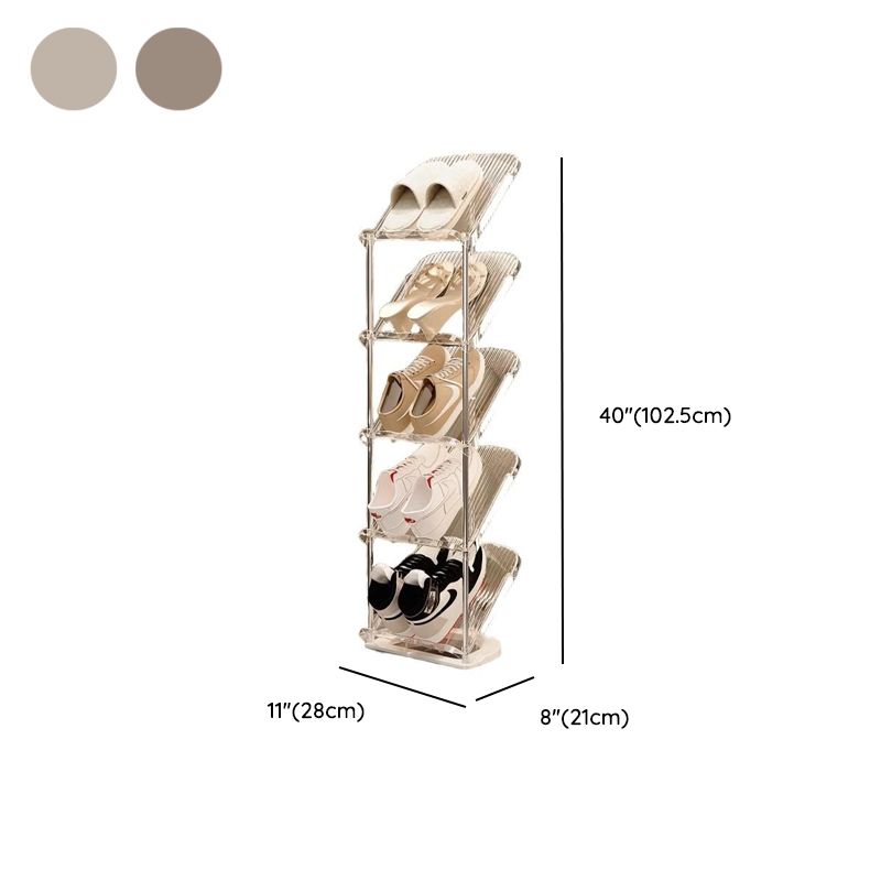 Art Deco Polymerized Material Rectangle Shoe Rack for 1-10 Pairs in Drawing Room with Individual Shoe Cubby Holes
