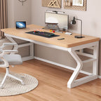 Modern Rectangular Gray/Chalk/Unfinished Color Manufactured Wood Office Computer Desk with Cable Management