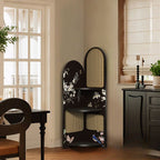 Modern Simple Style Nook Decorative Cabinet with 3/4 Exterior Shelves, Laminate Countertop in Midnight Black