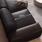 Simplistic Natural Wood Finish Sofa/Single Sofa with Pleather Upholstery and Armrest