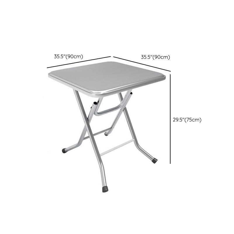 Silver Simplistic Foldable Chair with Eased Edge and Alloy Cover, Assembly Required