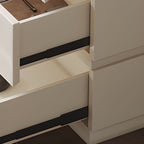 Modish Large Vanity Set with Lumber Table Top, White Chair, 3 Drawers, and Light Up Mirror