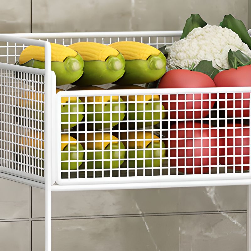 Portable Center with Metal Countertop, Basket, and 3/2 Baskets