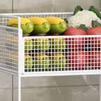 Portable Center with Metal Countertop, Basket, and 3/2 Baskets