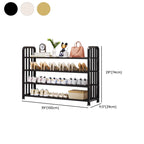 Art Deco/Glam Alloy Rectangle Shoe Rack with 6 Shelves for 11-20 Pairs in Drawing Room