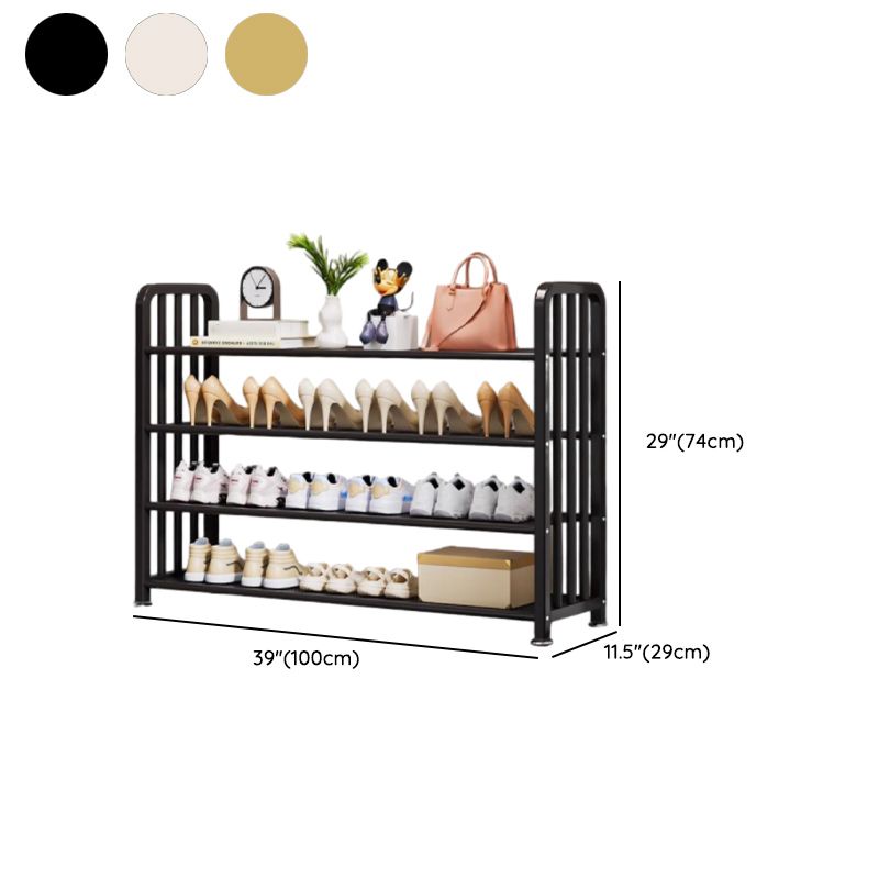 Art Deco/Glam Alloy Rectangle Shoe Rack with 6 Shelves for 11-20 Pairs in Drawing Room