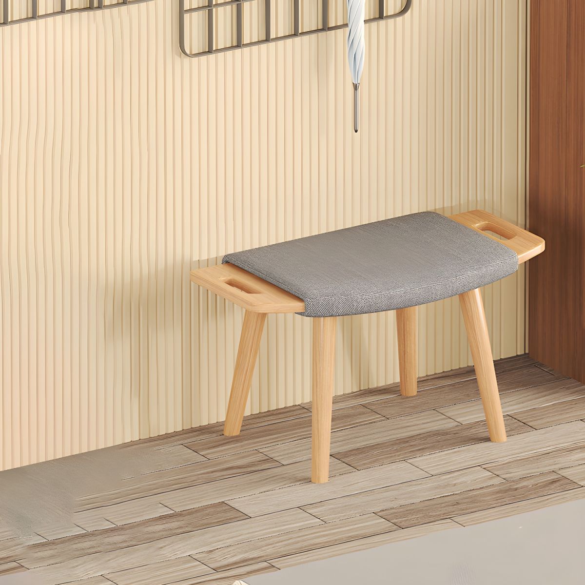 Traditional Indoor Wood Rocking Chair in Solid Color with Square Arms