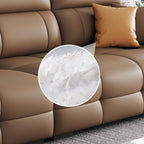 Contemporary Modern Solid Color Water Resistant Standard Sofa in Light Brown, 4-seater with 2 Pillows