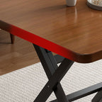 Laminate Dining Table with Crossed Legs, Scratch-repellent, Foldable Square Top for 2-seater