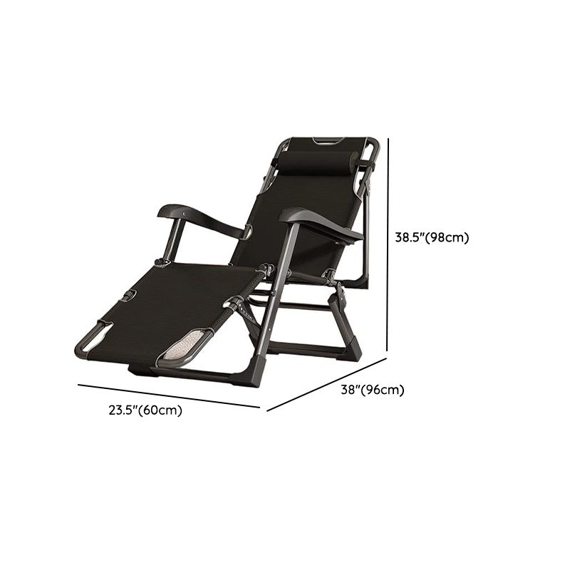 Solid Color Arm Recliner in Midnight Black/Tan with Space-saving Alloy Frame, Standard Base, Locking Back Angle, and Removable Back