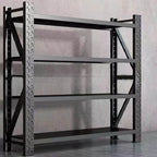 Modern Steel Warehouse Storage Rack with Flexible Shelves, Free Standing for Garage