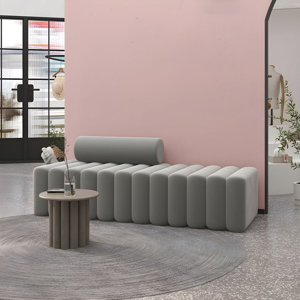 16.92" High Velvet Standard Sofa Contemporary Armless Sofa for Living Room