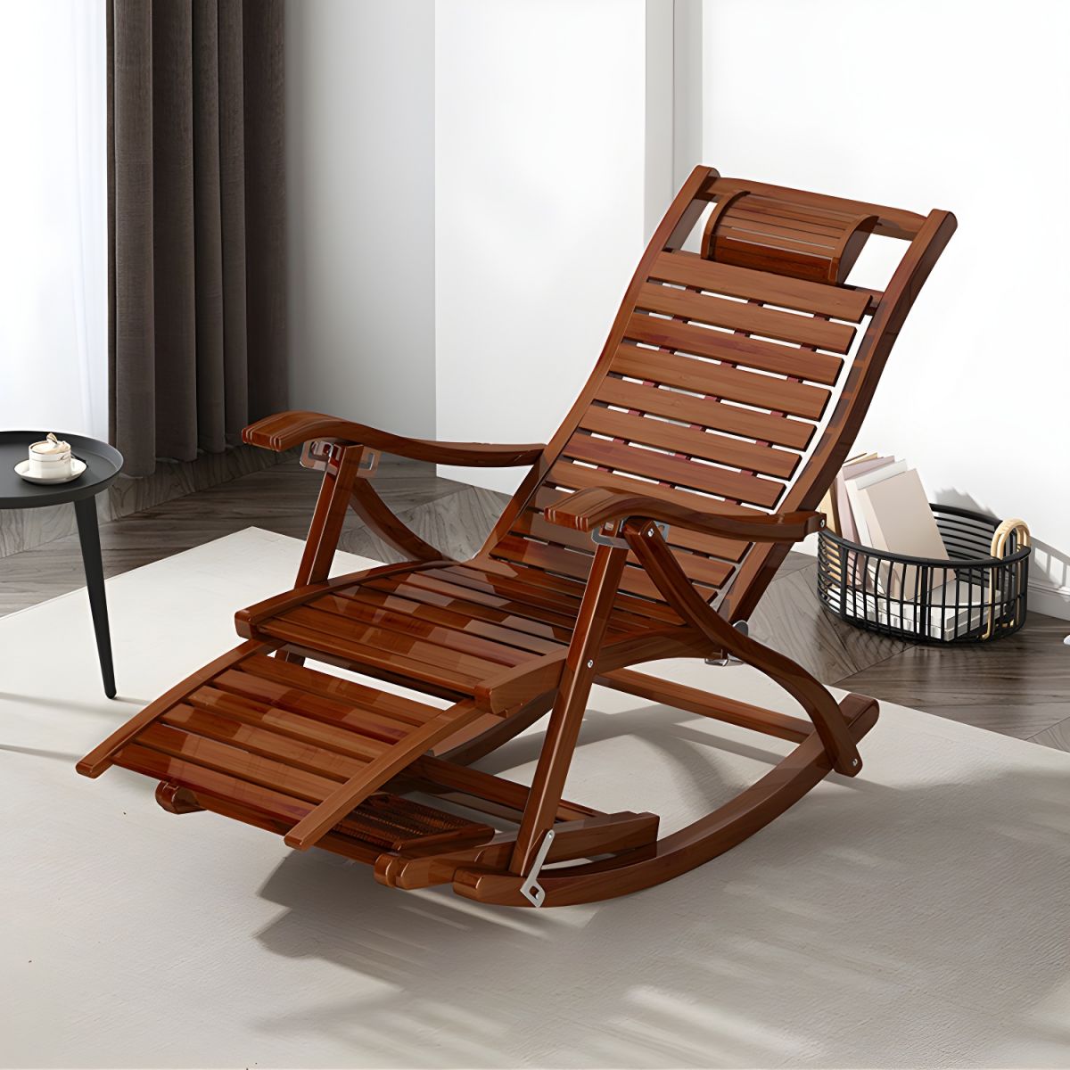 Modern Glider Chair Solid Wood Rocking Chair for Living Room