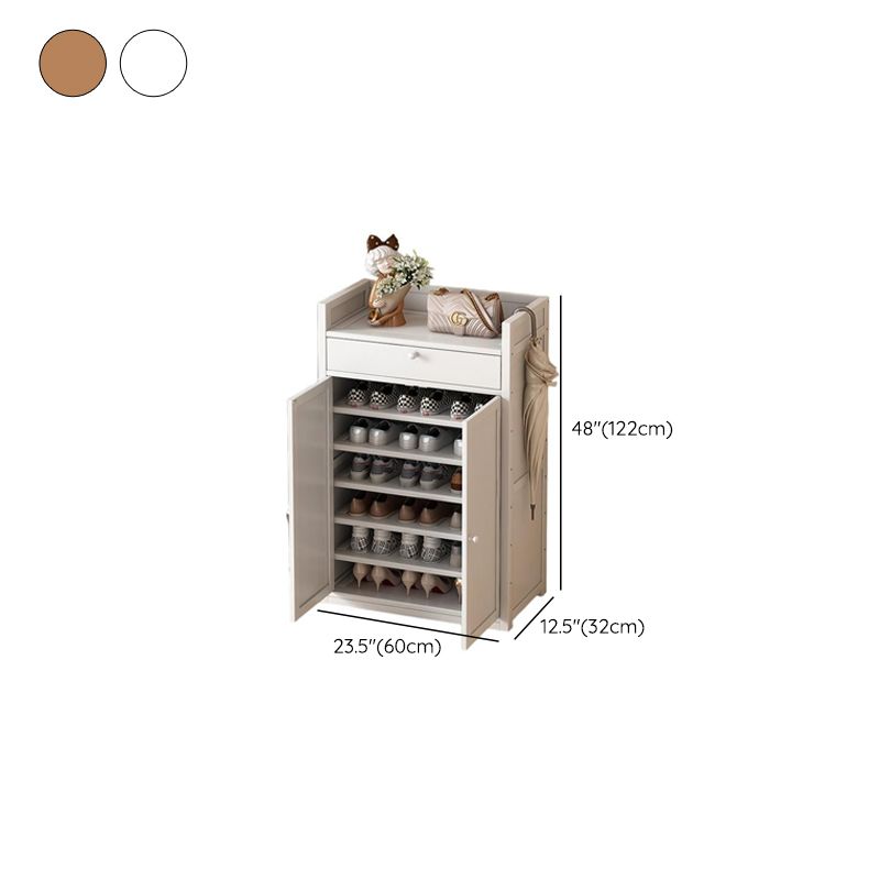 Bambusa 7-tier/6 Tiers/8-tier Shoe Displays with Horizontal Sloping Shelves and Dustproof Cover