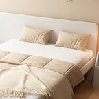 Trendy Panel Headboard in Natural Wood with No Distressing, Rectangle Shape for Full/Twin XL/Twin Bed, Bed Frame Mounted with Low Height