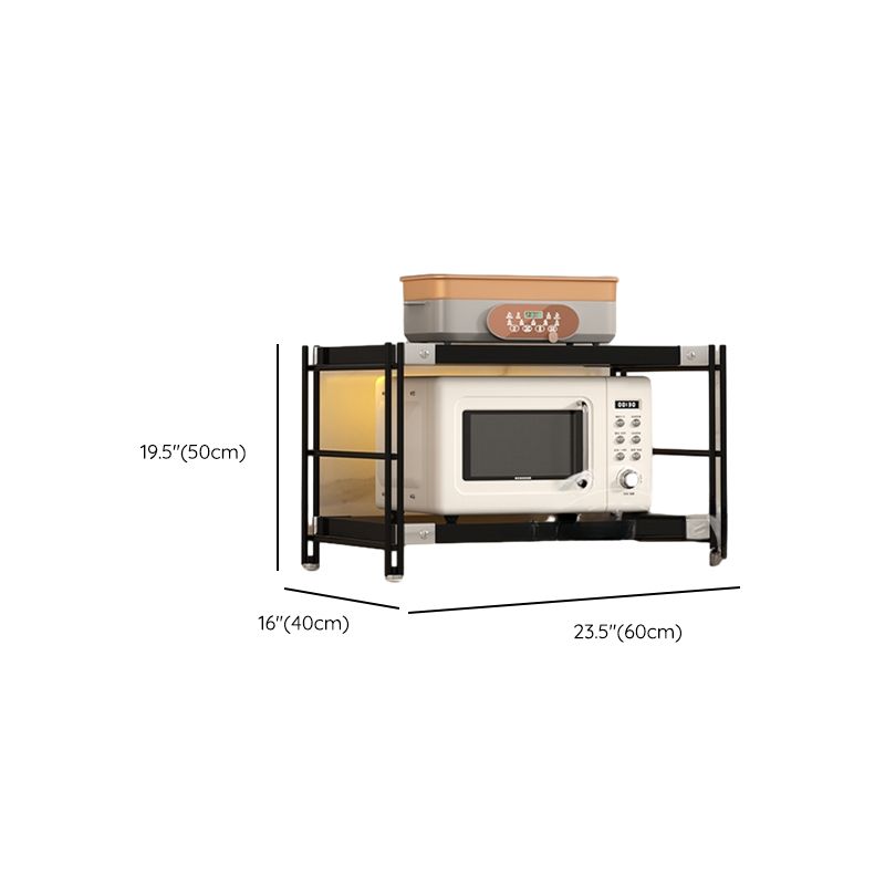 Black Contemporary Standard Baker's Rack with Butcher Rack, Steel Frame, Adjustable Shelves, and Rust Resistant