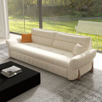 Stain Resistant Chalk California King Size/Queen Size/Full Size Button-tufted Day Bed and Futon with Cushion Back, Stockroom and Flared Arm