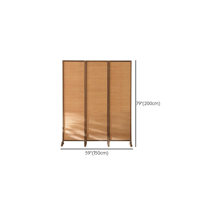 Minimalist Screen Divider in Tan with Translucent Fold-up Design, Available in 3/5/6 Panels, Bambusa Material, Independent