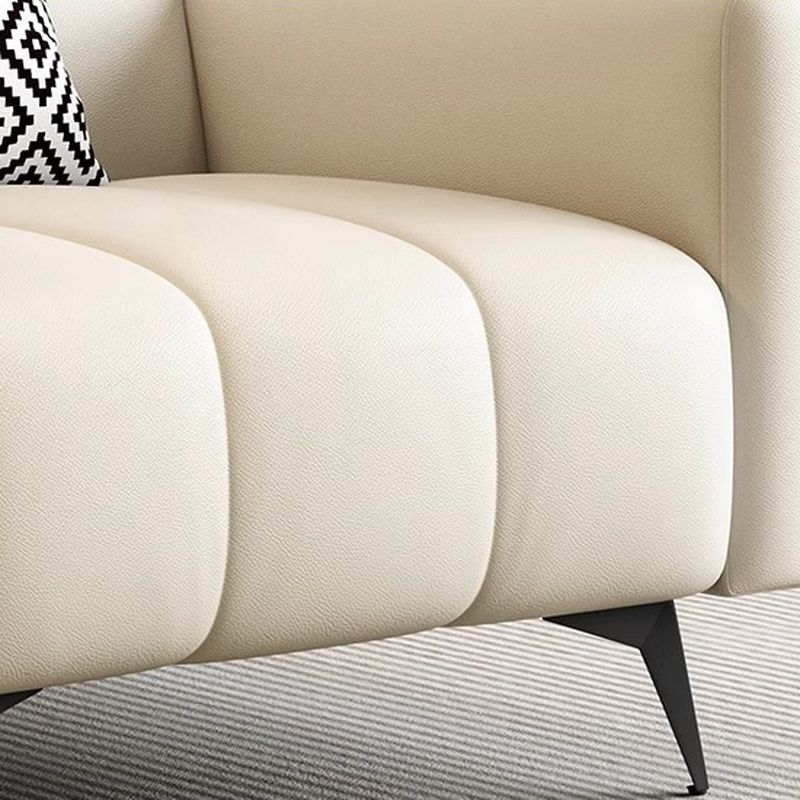 Trendy Solid Color Scratch-immune Convertible Sofa in Grey/Cerulean/Light Green with Arm, Seats 3/4-seater/2 People, and 2 Pillows