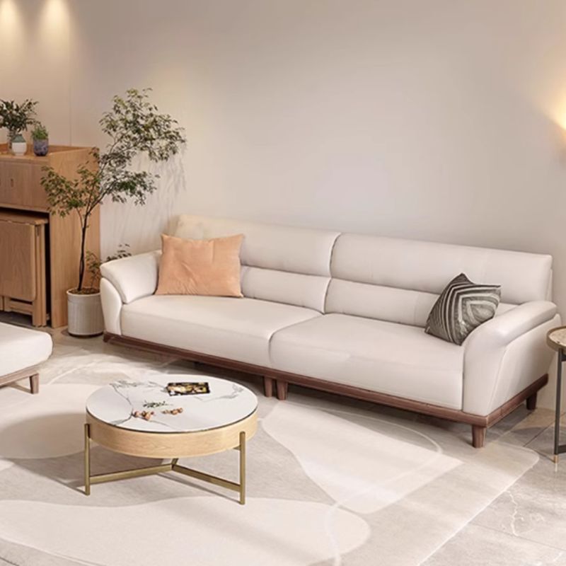 Tear Resistant Standard Sofa in White/Citrus Color Leather