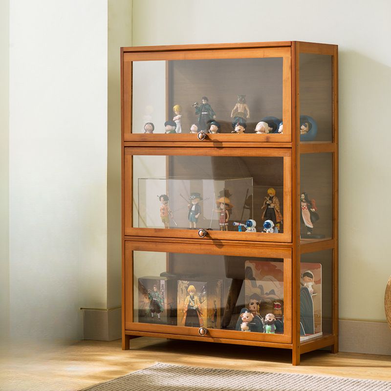 Bambusa Flooring Curio Cabinet with Stockroom, 4 Cabinets/3 Cabinets/2 Cabinets, 4 Shelves/3 Shelves/2 Shelves, 4 Doors/3 Doors/2 Doors