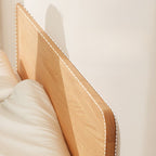 Trendy Panel Headboard in Natural Wood with No Distressing, Rectangle Shape for Full/Twin XL/Twin Bed, Bed Frame Mounted with Low Height