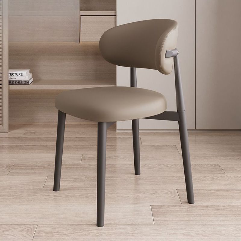 Art Deco Dinette Side Chair with Ventilated Back, Cushion Upholstery, and Steel Legs