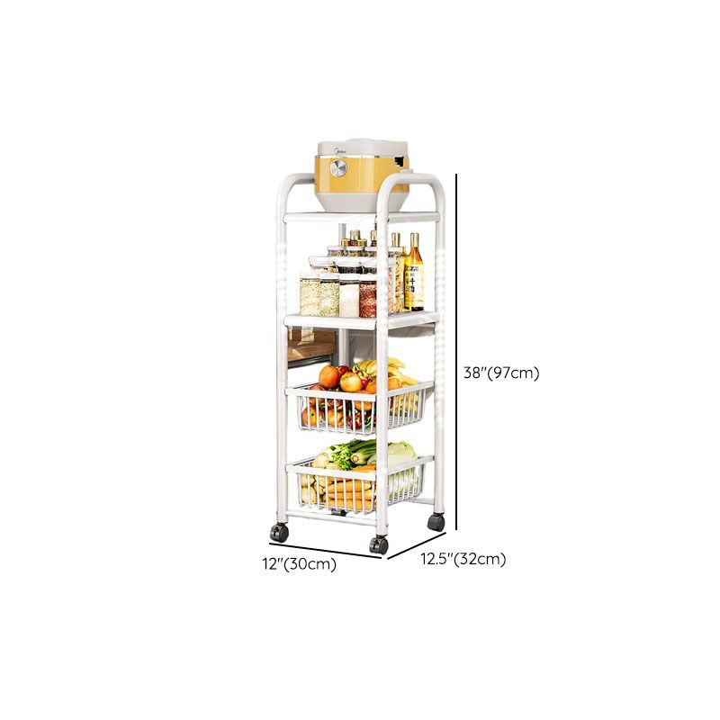 Portable Center with Metal Countertop and Basket