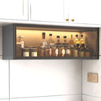 Modern Metal Wall Mount Above Fridge Cabinet with Repository