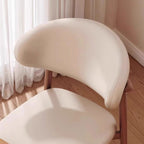 Art Deco Dinette Side Chair with Ventilated Back, Cushion Upholstery, Alloy Legs, and Foot Pads