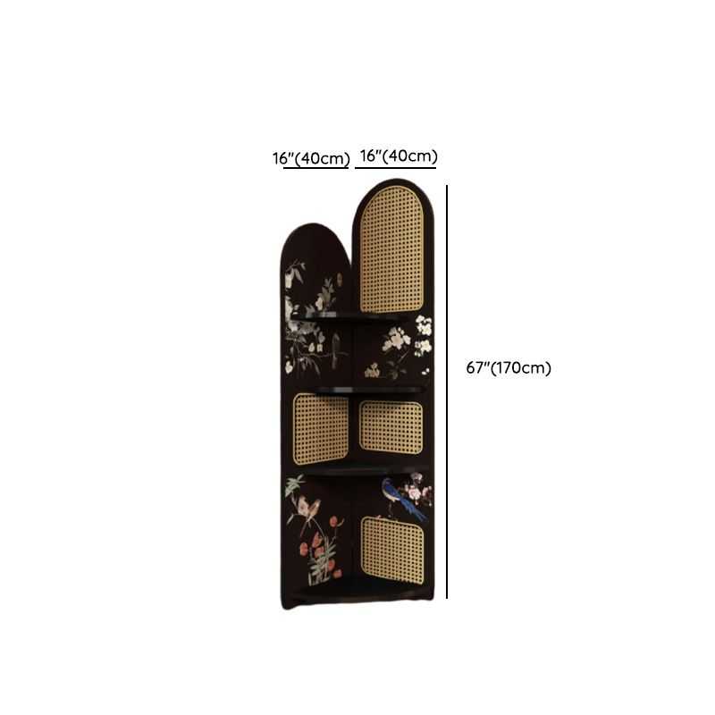 Modern Simple Style Nook Decorative Cabinet with 3/4 Exterior Shelves, Laminate Countertop in Midnight Black