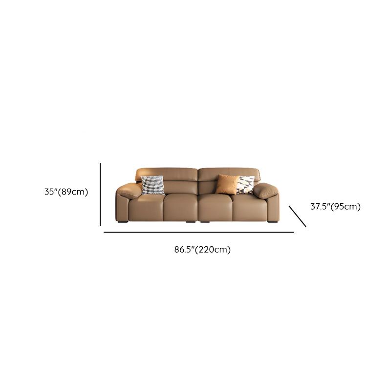 Mocha Full Grain Leather Standard/Single Sofa with 3/1 Pillows