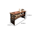 Modish Rectangle Kitchen Island with 3/2 Shelves, Manufactured Wood Countertop, Open Storage in Brown/Natural