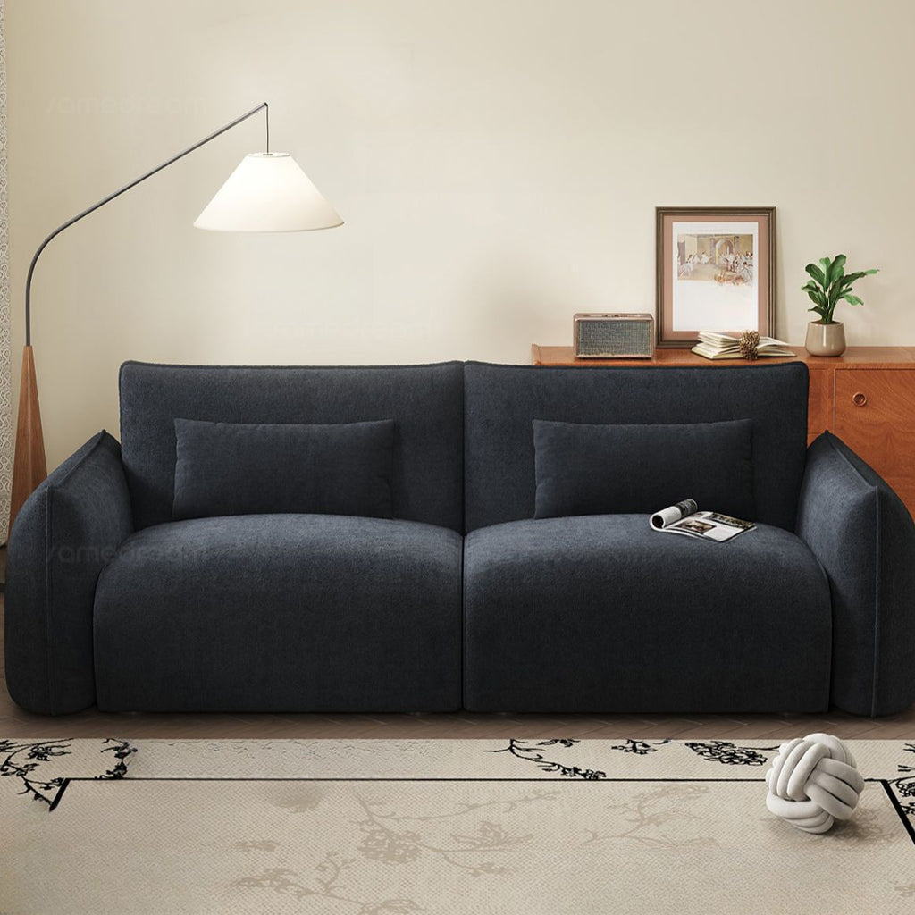 Loveseat with Flannel Upholstery in Black/Jade Green/Beige, Includes Arm