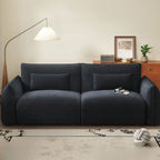 Loveseat with Flannel Upholstery in Black/Jade Green/Beige, Includes Arm