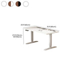 Casual Adjustable Height Standing Desk, Crack Resistant with T-Shape Base in Chalk/Light Brown, Self-Supporting with Programmable Memory Controller