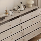 Casual Raw Wood Console Dresser with 8 Drawers in Horizontal Design