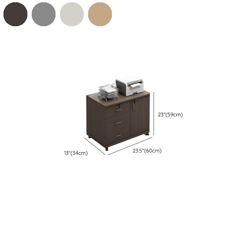 Trendy Laminate Supplies Cabinet with Roller Wheels, Drawers, Adjustable Shelving, Locking Door, and 1-Wide/2-Wide Compartments