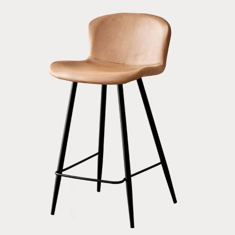 Casual Rawhide Bar Stools in Midnight Black/Jade Green/Caramel with Back Pail Seat and Leg Rest
