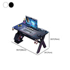 Minimalist Gaming Computer Desk with Distortion-resistant Trestle Base and Independent Structure, Featuring Wire Management and Engineered Wood Top