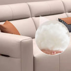 Off-White Standard/Single Sofa with Armrest and 3/1 Pillows for Drawing Room