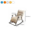 Contemporary Upholstery Rocking Chair with Sleek Metal Legs and Tufted Design