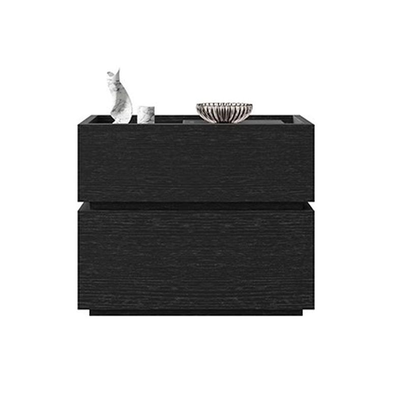 Modish Nightstand With Drawer Organization, 2 Drawers, and Lumber Countertop