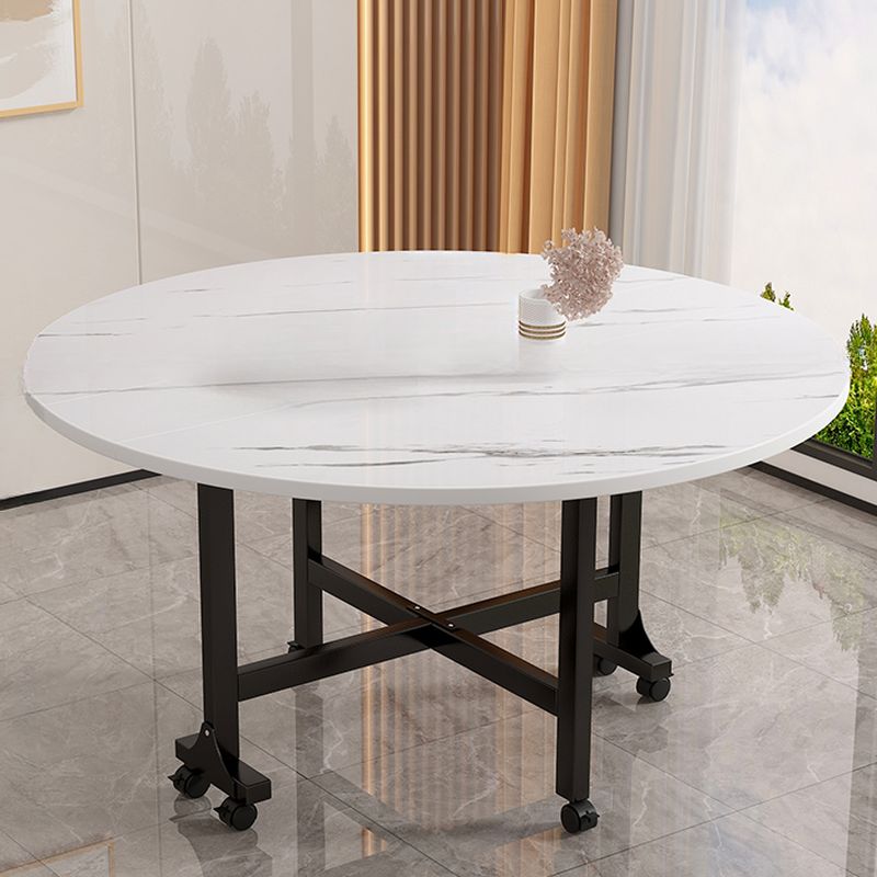 Heat Resistant Foldable Laminate Dining Table for 8/4-seater/Seats 10, Leaf Included