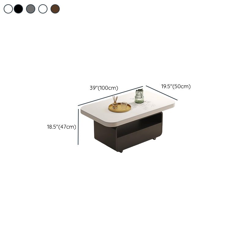 Double Nesting Cart Coffee Table with Wagon Wheel Base, Caster Wheels, Square Top, and 1 Shelf