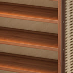 Art Deco Bambusa Rectangle Brown Shoe Rack with 6 Shelves for 11-20 Pairs in Drawing Room