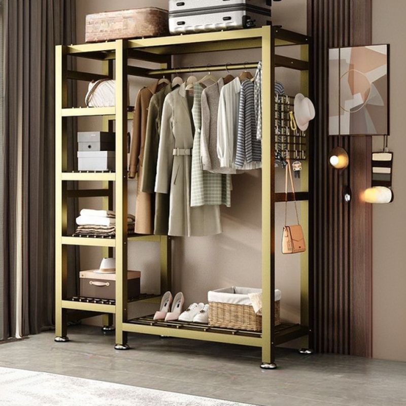 Modern Simple Style Coat Tree with 5/6 Shelves in Stainless Steel